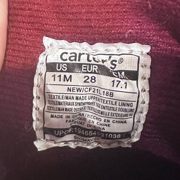 Carters Boots Rugged Lace Up w Strap Closure Textured Knit Upper Size Boy 11 M - Picture 10 of 16